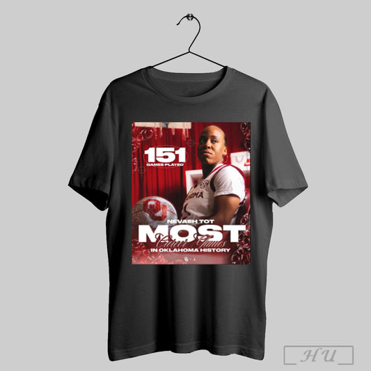 Trendy Oklahoma Sooners History Maker Nevaeh Tot 151 Games Played Most Career Games In Oklahoma History Poster T Shirt