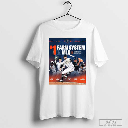 Trendy Poster 1 Farm System In Mlb As Ranked By Mlb Pipeline Briceno Clark Jackson Jobe Detroit Tigers T Shirts