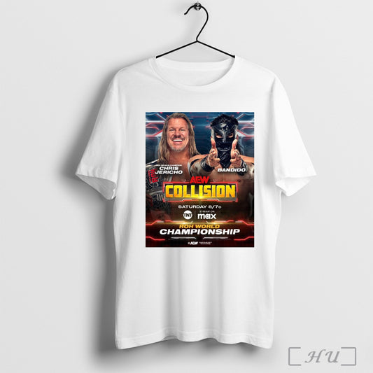 Trendy Poster Aew Collision Chris Jericho Vs Bandido Roh World Championship Saturday February 22 2025 T Shirt