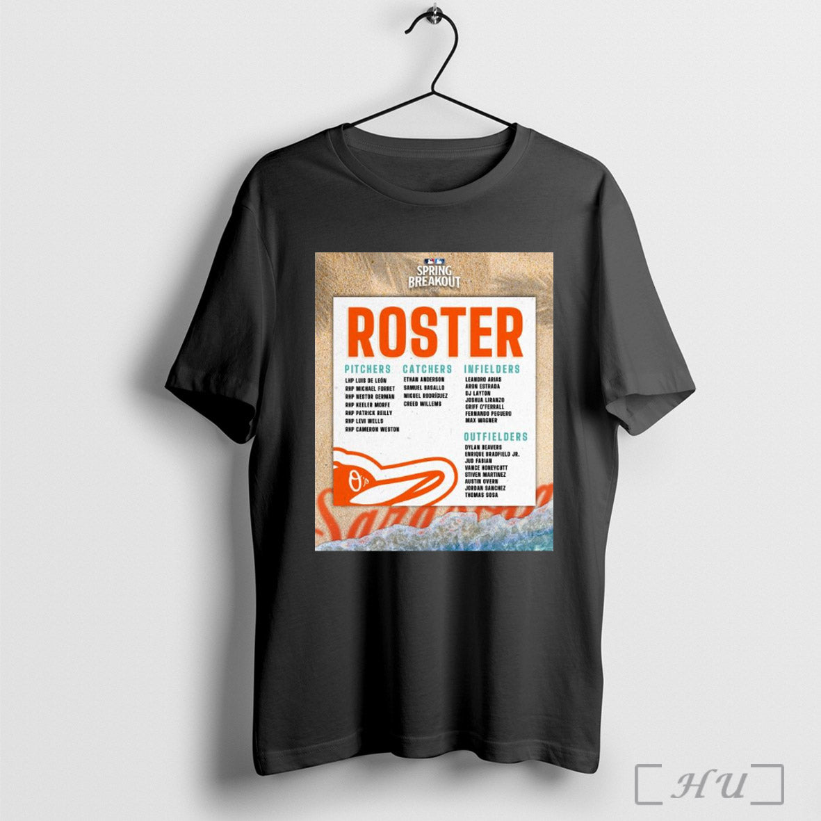 Trendy Poster Baltimore Orioles Player Development Mlb Spring Breakout 2025 Roster Pitchers Catchers Infielders Outfielders T Shirt Sweatshirt