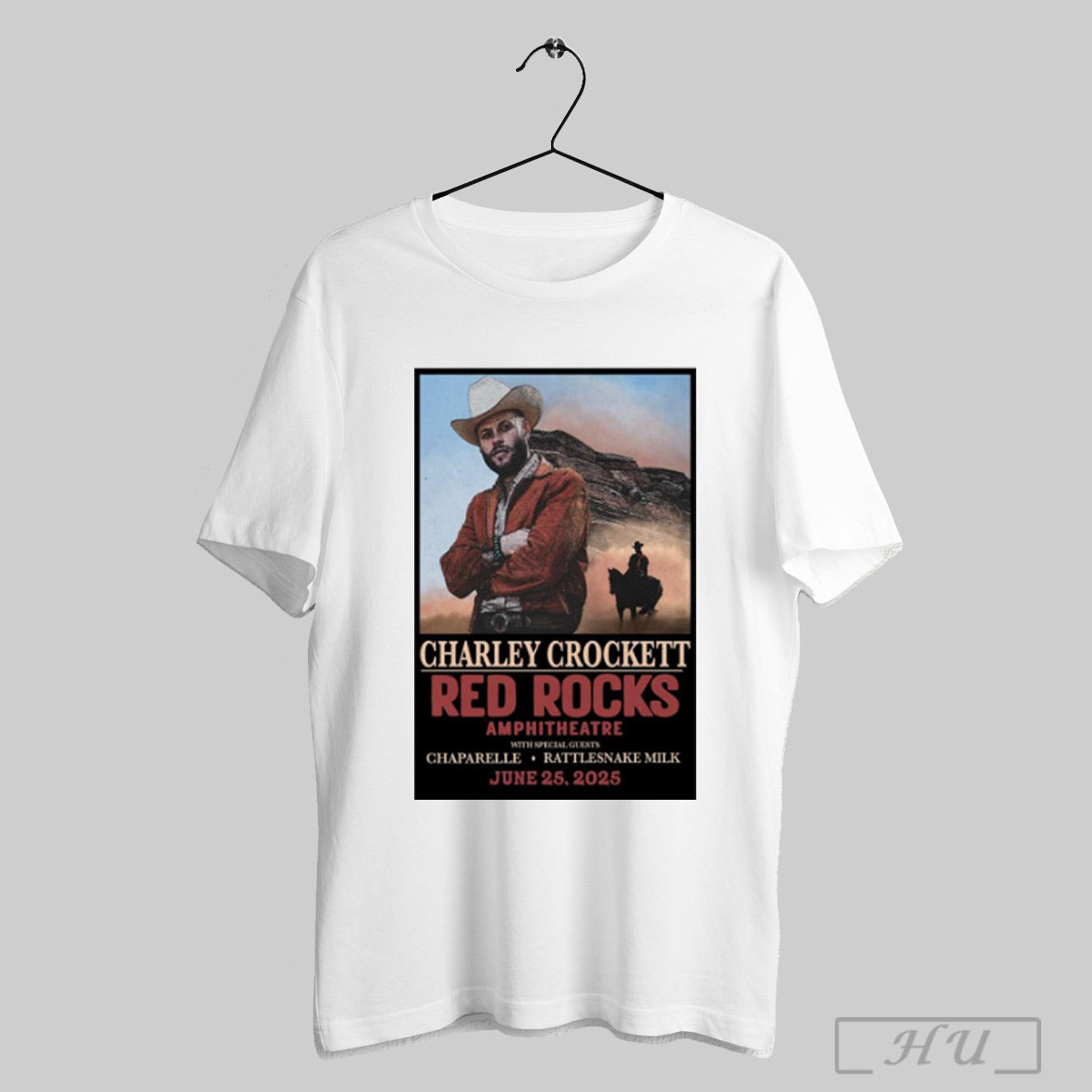 Trendy Poster Charley Crockett At Red Rocks Amphitheatre In Morrison Co June 25 2025 Concert T Shirt Sweatshirt