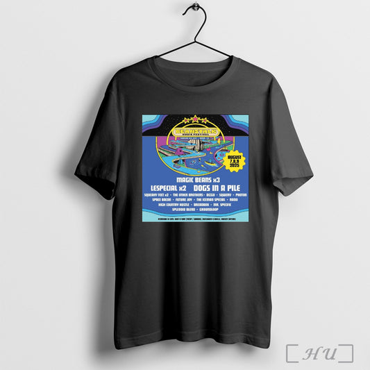 Trendy Poster Dogs In A Pile 2025 Beanstalk Music Mountains Festival August 7 9 Rancho Del Rio Bond Co T Shirt