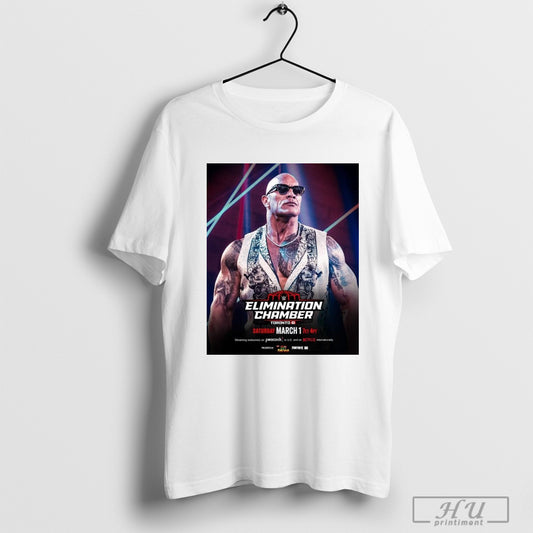 Trendy Poster Dwayne Johnson At Wwe Chamber Elimination Chamber Toronto Saturday March 1 2025 T Shirt Sweatshirt