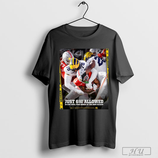Trendy Poster Michigan Football Just 6 Second Half Points Allowed In Our Final Four Games Of The 2024 Season T Shirt Sweatshirt