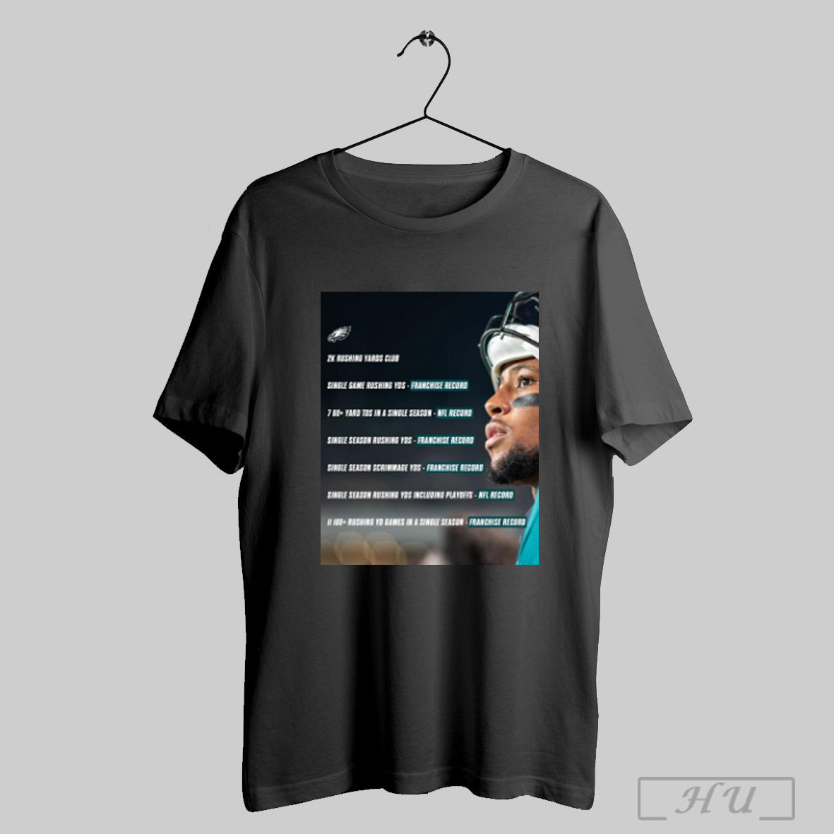 Trendy Poster Philadelphia Eagles 2k Rushing Yards Club Single Game Rushing Yds Franchise Record 760 Yard Tds In A Single Season Nfl Record T Shirt Sweatshirt