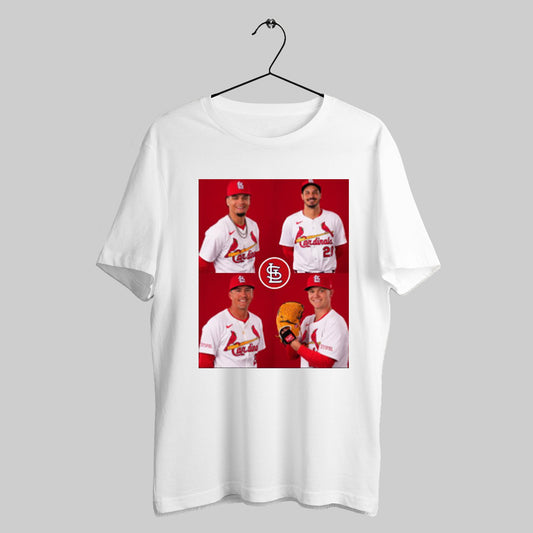 Trendy Poster St Louis Cardinals Mlb Photo Day Masyn Winn Nolan Arenado Lars Nootbaar And Sonny Gray T Shirts