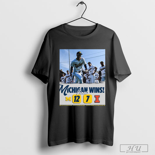 Trendy Poster Thats A Big Win To Open Conference Play Michigan Baseball Win 12 7 Illinois Final Score T Shirts