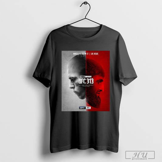 Trendy Poster Ufc 313 Ufc Light Heavyweight Title Fight Alex Pereira Vs Magomed Ankalaev Mar 8 2025 T Shirts