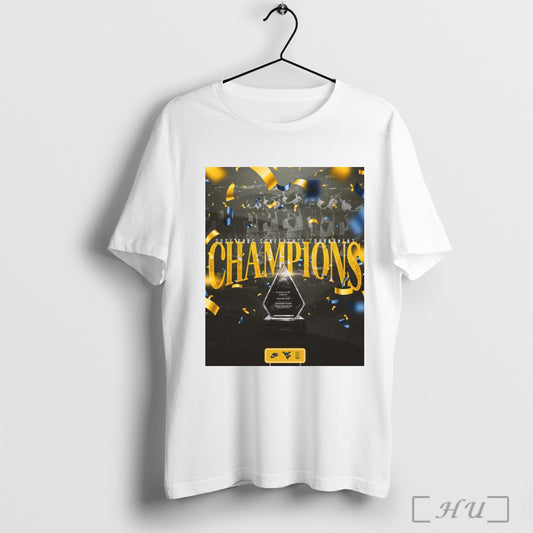 Trendy Poster West Virginia Mountaineers Claims Their Third Straight 2025 Garc Conference Tournament Champions T Shirt