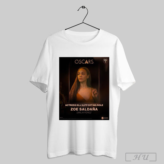 Trendy Poster Zoe Saldana Wins The Oscar For Best Supporting Actress For Her Role In Emilia Perez 2025 T Shirt Sweatshirt