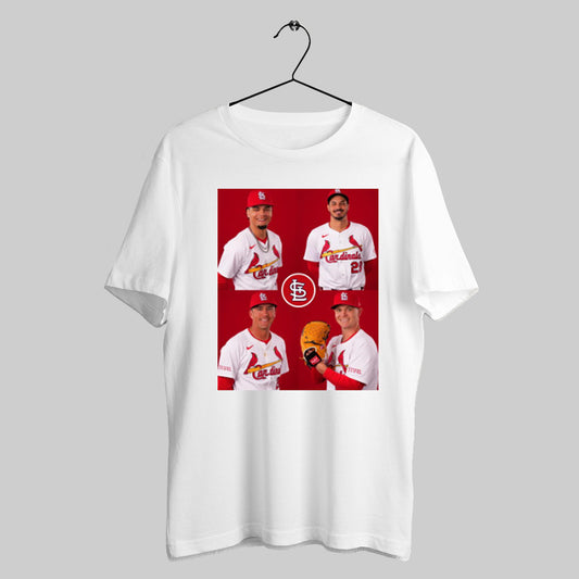 Trendy St Louis Cardinals Mlb Photo Day Masyn Winn Nolan Arenado Lars Nootbaar And Sonny Gray Poster T Shirts