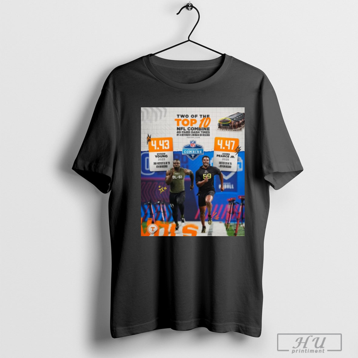 Trendy Tennessee Vols Two Of Top 10 Nfl Combine 40 Yard Dash Times Byron Young 2023 And James Pearce Jr 2025 Poster T Shirt Sweatshirt