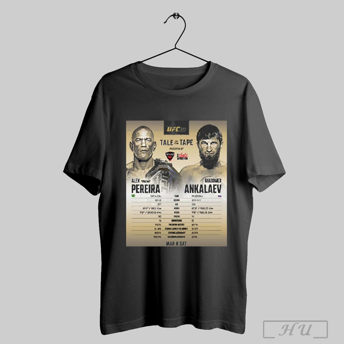 Trendy Ufc 313 Headliners Measure Up Tale Of The Tape Alex Poatan Pereira Magomed Ankalaev March 8 Sat 2025 Poster Shirt