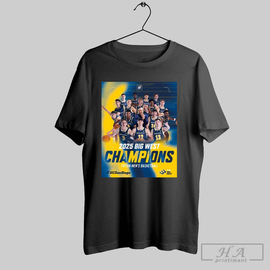 Uc San Diego Mens Hoops 2025 Big West Champions Triton Mens Basketball Poster T Shirt