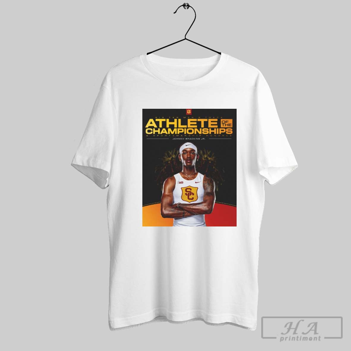 Usc Trojans Big Ten Mens Track Athlete Of The Championships And Sportsmanship Honoree Johnny Brackins Jr Poster T Shirt