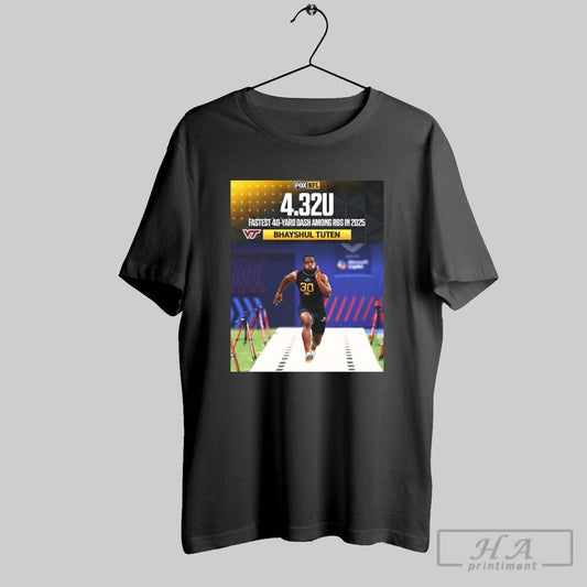 Virginia Tech Hokies Rb Bhayshul Tuten 4 32u Fastest 40 Yard Dash Among Rbs In 2025 Nfl Combine Poster T Shirt