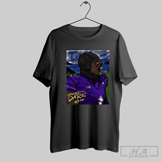 Washington Huskies Football Jonah Coleman Dawgs After Dark 60 Days May 2 2025 In Husky Stadium Poster T Shirt