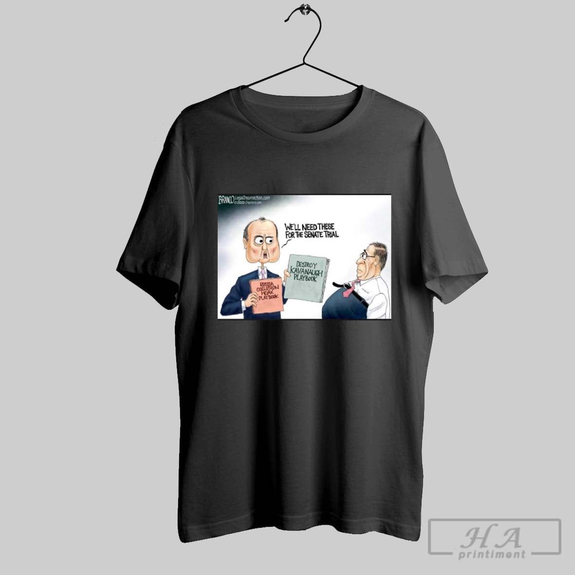 Well Need These For The Senate Trial Destroy Kavanaugh Playbook Russia Collusion Hoax Play Book Caricature Poster T Shirt