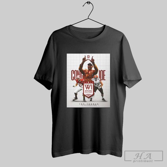 Wisconsin Badgers Football Congrats Joe Thomas Wisconsin Athletic Hall Of Fame 75th Anniversary Class Poster T Shirt