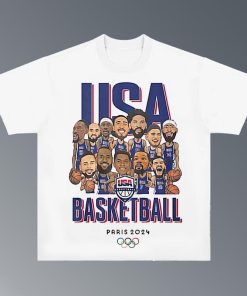 LEBRONâ€™S T-shirt USA Basketball Olympic 2024 T-shirt, Hiphop Retro Vintage 90s Graphic Basketball T-Shirt, Basketball Fan, Team Usa 2024, Tshirt Sports Soft Cotton Unisex Crewneck T-Shirt Y2K Hoodie Sweatshirt Clothing Menswear Top Polyester