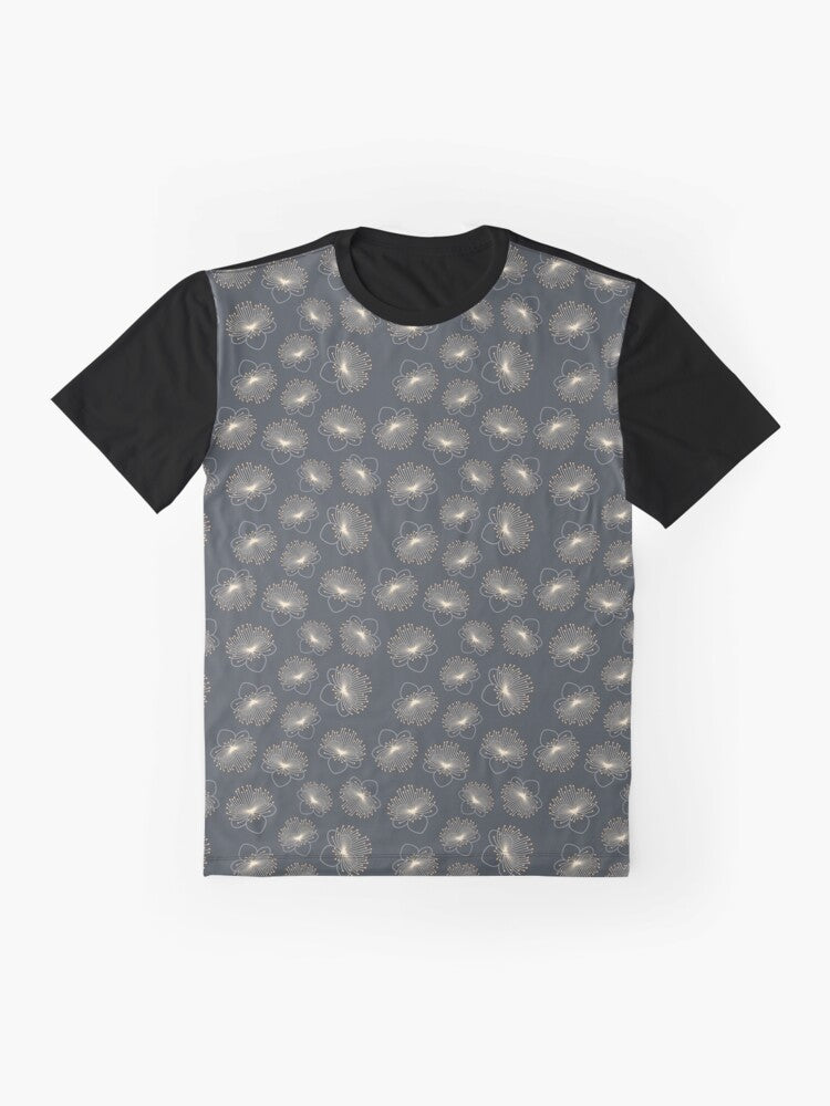February 9th Birth Flower Myrtle Pattern Graphic T-Shirt