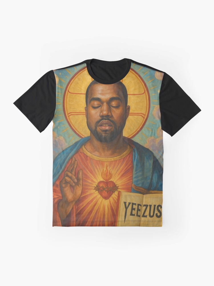 Sacred Yeezus Kanye Art - Divine Icon Parody Poster Graphic T-Shirt