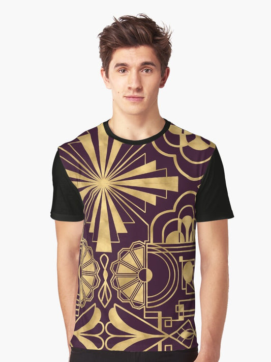 1920’s Art Deco inspired gold pattern Graphic T-Shirt