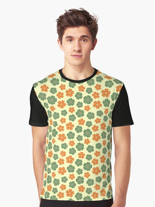 February 7th Birth Flower Forget-me-not Pattern Graphic T-Shirt