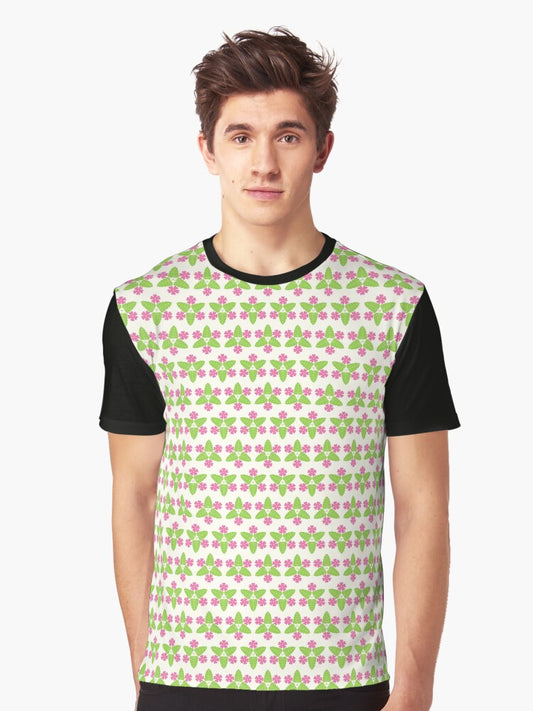 February 1st Birth Flower Primrose Pattern Graphic T-Shirt