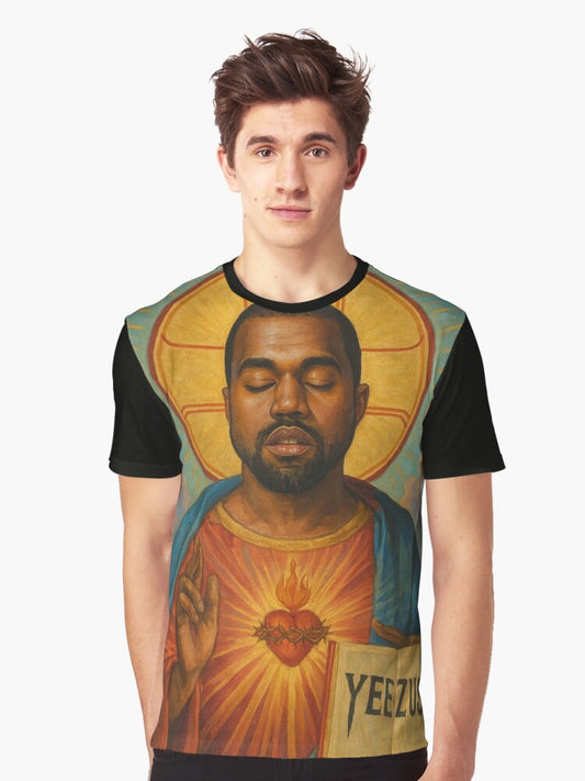 Sacred Yeezus Kanye Art - Divine Icon Parody Poster Graphic T-Shirt