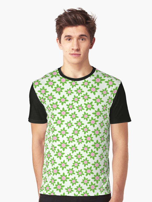 February 10th Birth Flower Winter Daphne Pattern Graphic T-Shirt