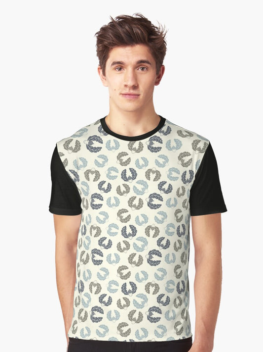 February 19th Birth Flower Oak Pattern Graphic T-Shirt