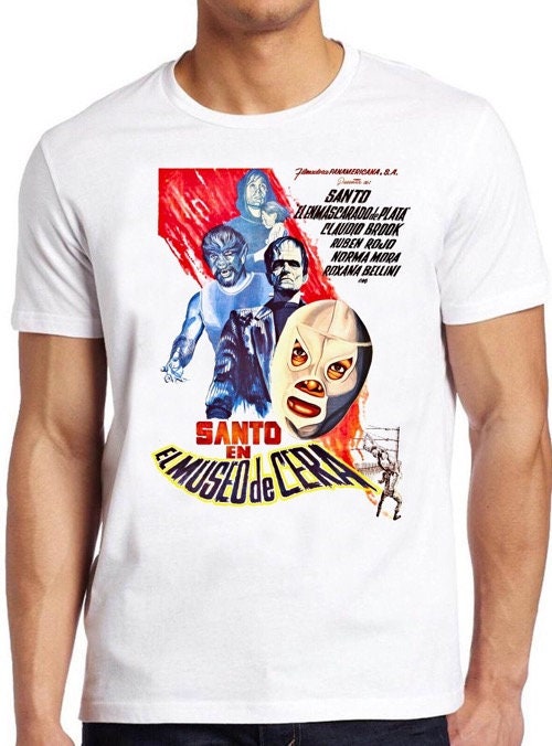 El Santo  T Shirt B2295 Wax Museum Film Movie Poster 60s Mexican Wrestler Retro Cool Top Tee