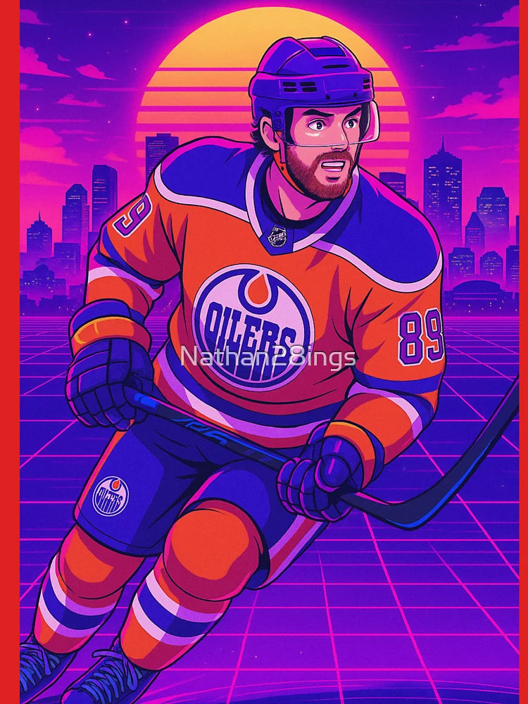 Sam Gagner Vaporwave Poster – Edmonton Oilers Retro Anime Art Print, Neon Skyline Hockey Decor Classic T-Shirt