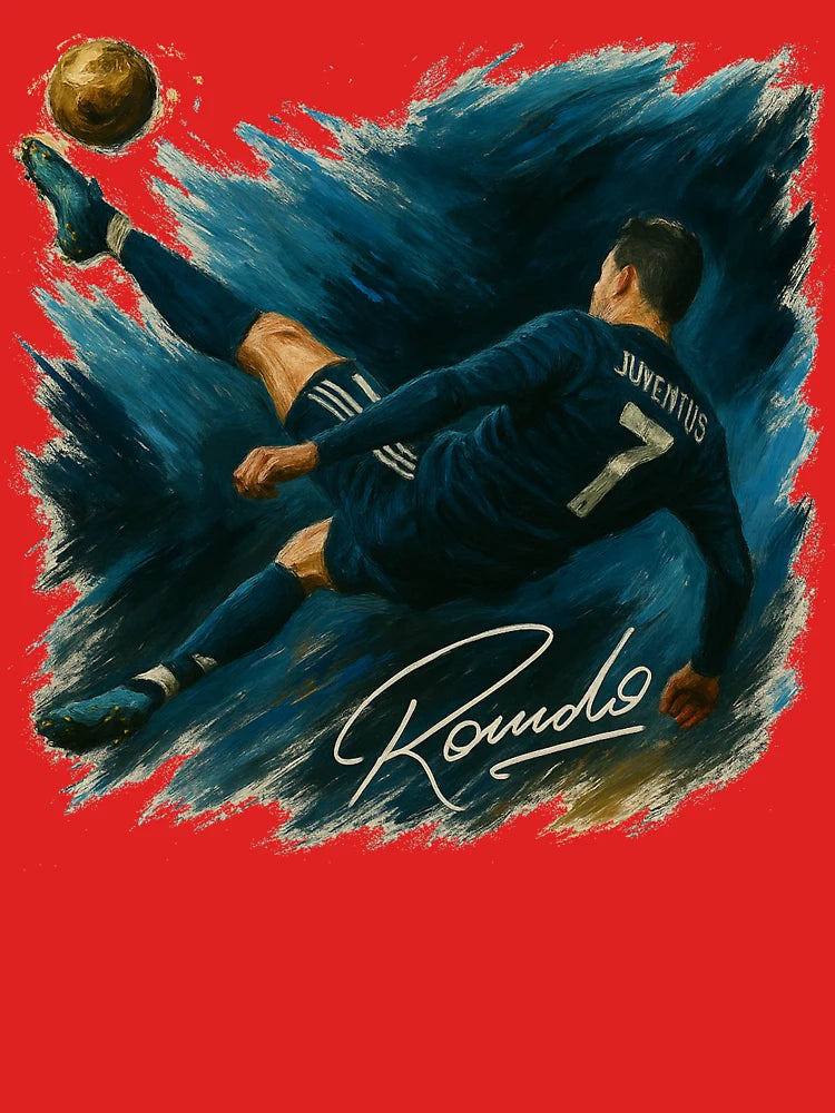Bicycle Kick Soccer Art – Juventus #7 Action Poster Inspired by Ronaldo Classic T-Shirt