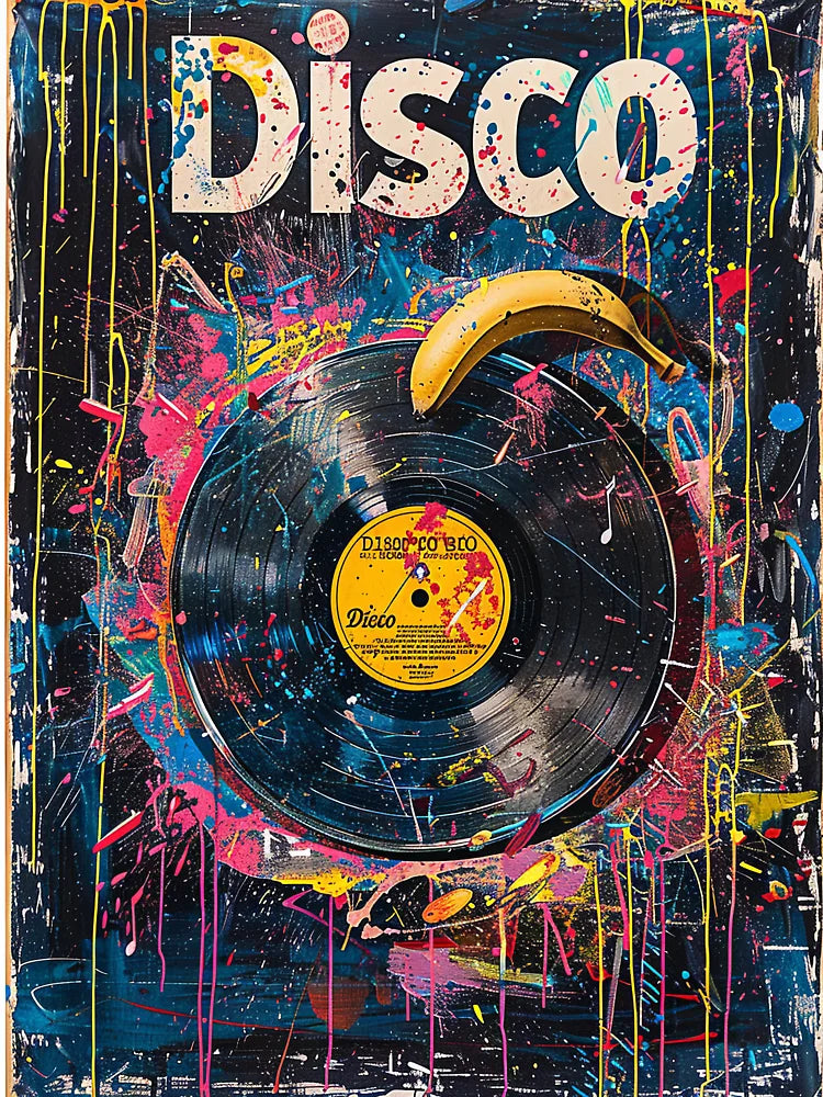 Disco Banana Vinyl Pop Art Poster Classic T-Shirt