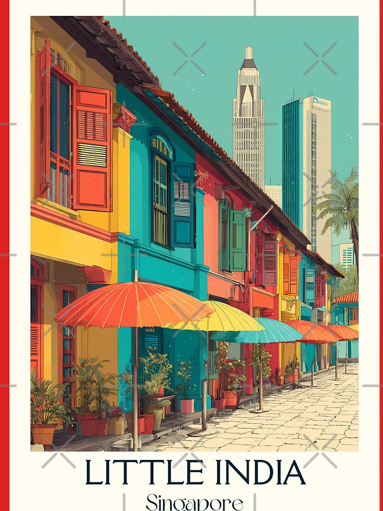 Little India Poster – Vibrant Facades & Cultural Color Classic T-Shirt