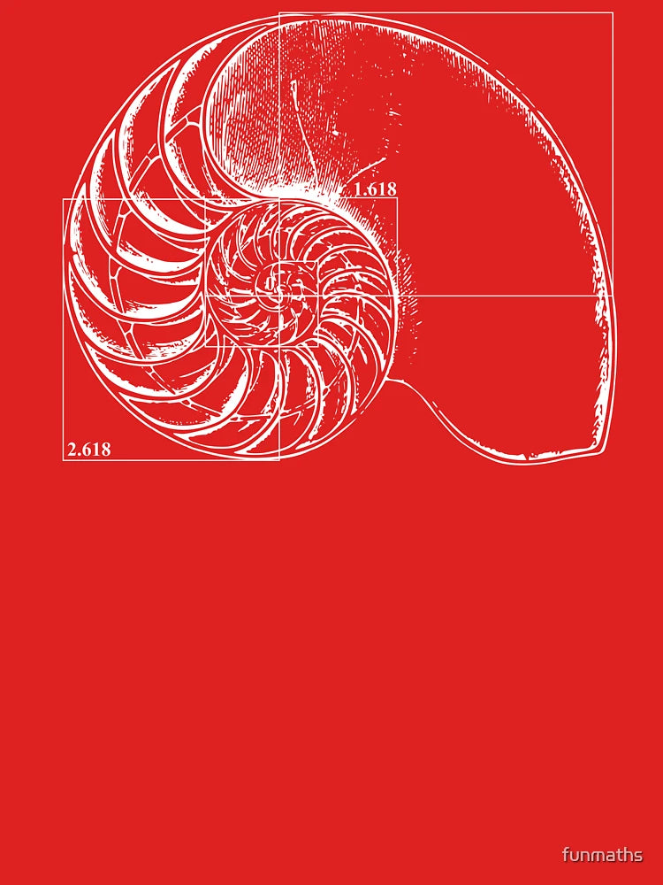 Fibonacci on a nautilus shell Classic T-Shirt