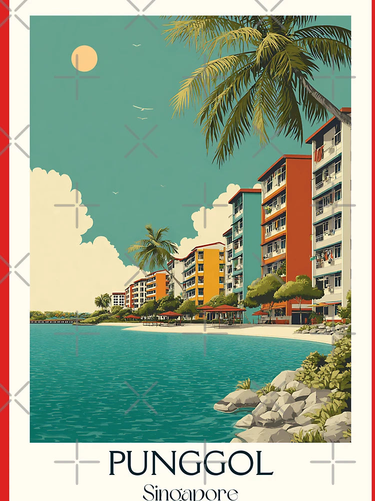 Punggol Poster – Waterfront Living & Palm-Framed Horizons Classic T-Shirt