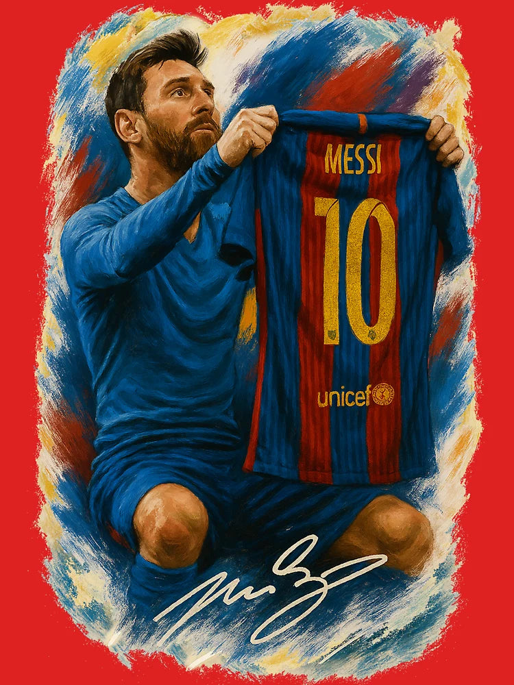 Messi Shirt Celebration Poster – Iconic FC Barcelona Number 10 Artwork Classic T-Shirt