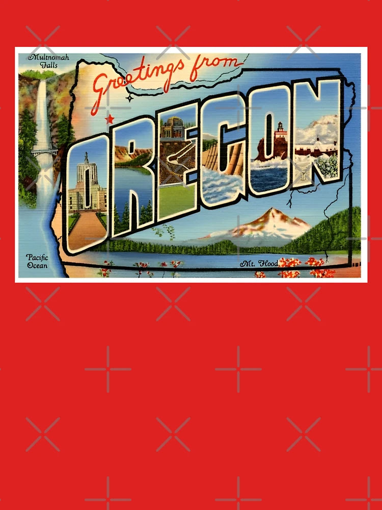 Retro Oregon Travel Poster Print Design Classic T-Shirt