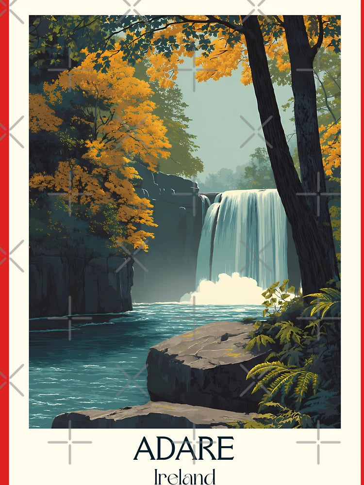 Adare Village Poster – Autumn Waterfall & Irish Stone Bridge Classic T-Shirt
