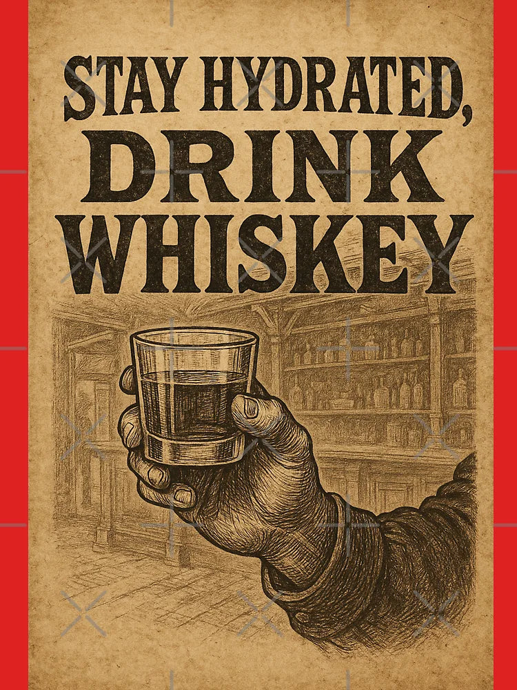 Stay Hydrated Drink Whiskey – Vintage Saloon Bar Poster Design Classic T-Shirt