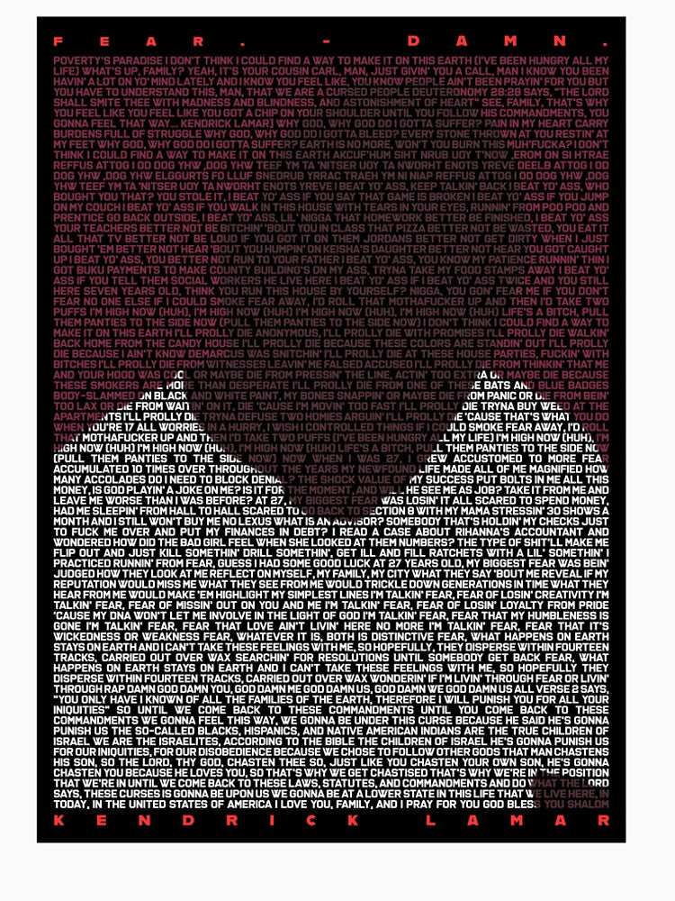 FEAR. lyrics Premium T-Shirt