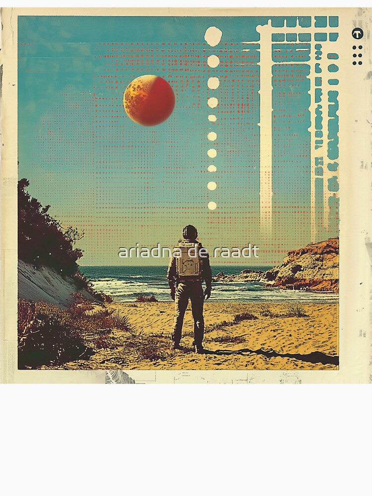 Astronaut : Stylish retro poster with graphic elements Premium T-Shirt