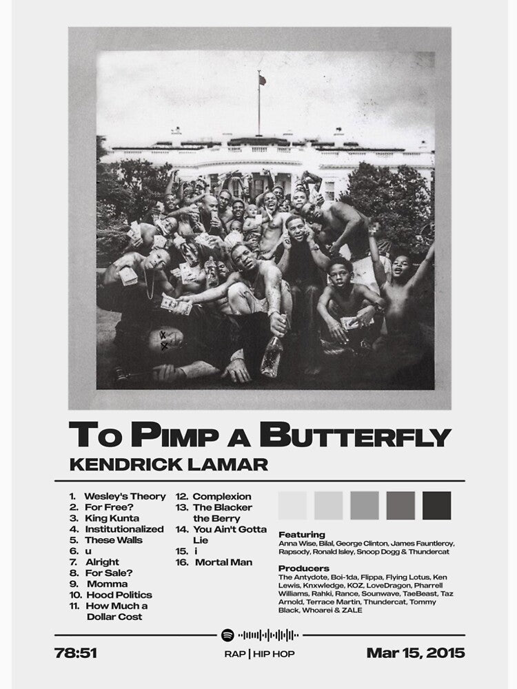 To Pimp a Butterfly by Kendrick Lamar Album Poster Premium T-Shirt