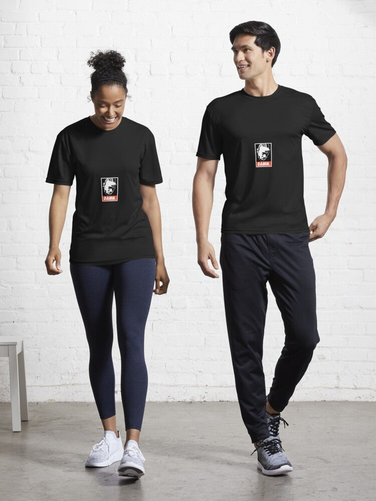 Hip-Hop DAMN Poster – Kendrick Lamar Inspired Graphic Tee Active T-Shirt