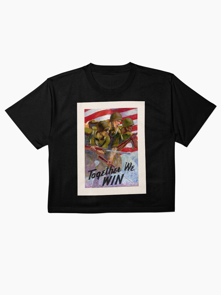 Together We Win United States WWII Military Propaganda War Poster Boxy T-Shirt