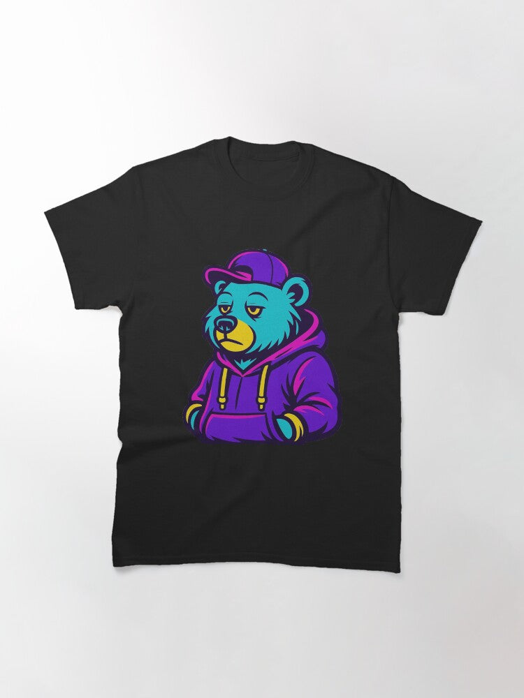 Cool Streetwear Bear Sticker - Neon Hoodie Urban Style Classic T-Shirt