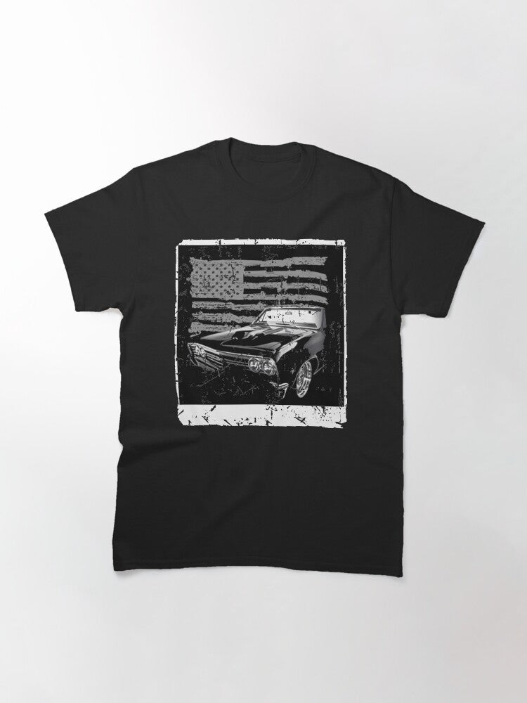 1967 Chevy Chevelle Us Flag Distress T Shirt Classic T-Shirt